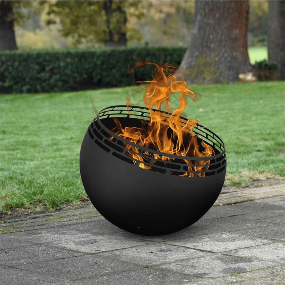 Esschert Design Fire Pit Ball Stripes Black