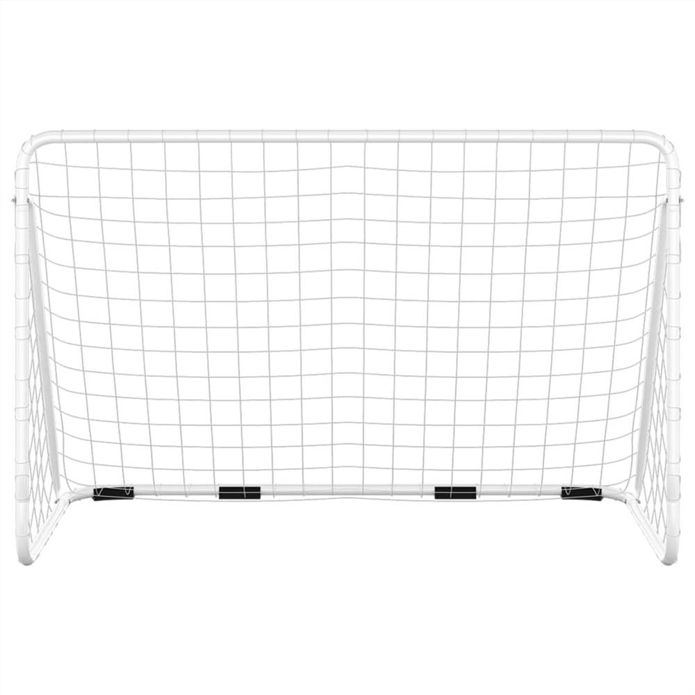 Football Goal with Net White 180x90x120 cm Steel