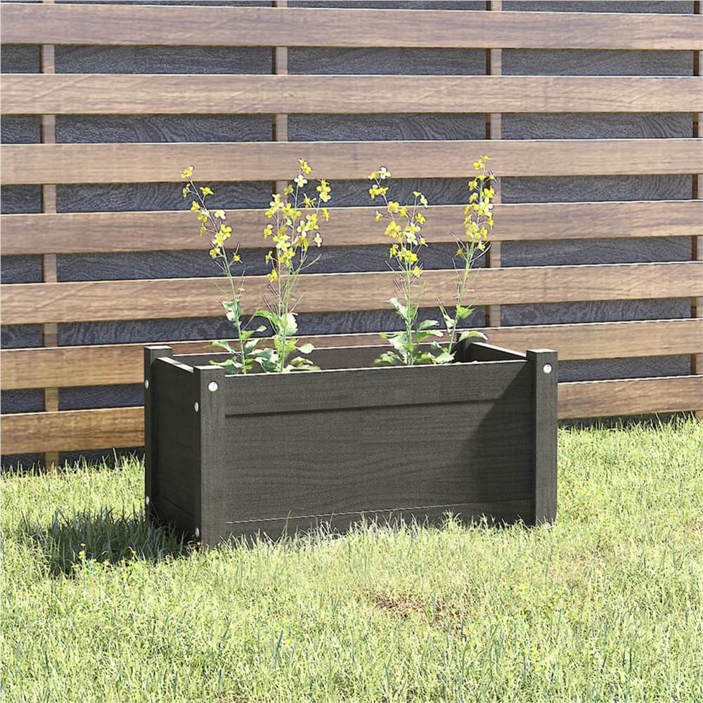 

Garden Planter Grey 60x31x31 cm Solid Pinewood