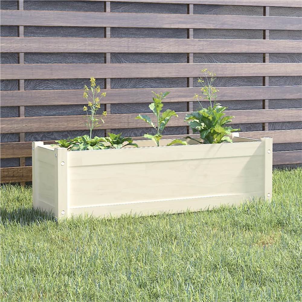 

Garden Planter White 100x31x31 cm Solid Pinewood