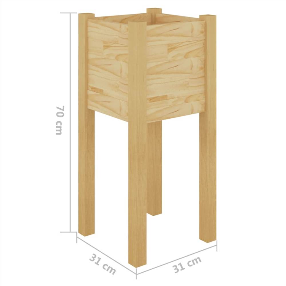 Garden Planters 2 pcs 31x31x70 cm Solid Pinewood