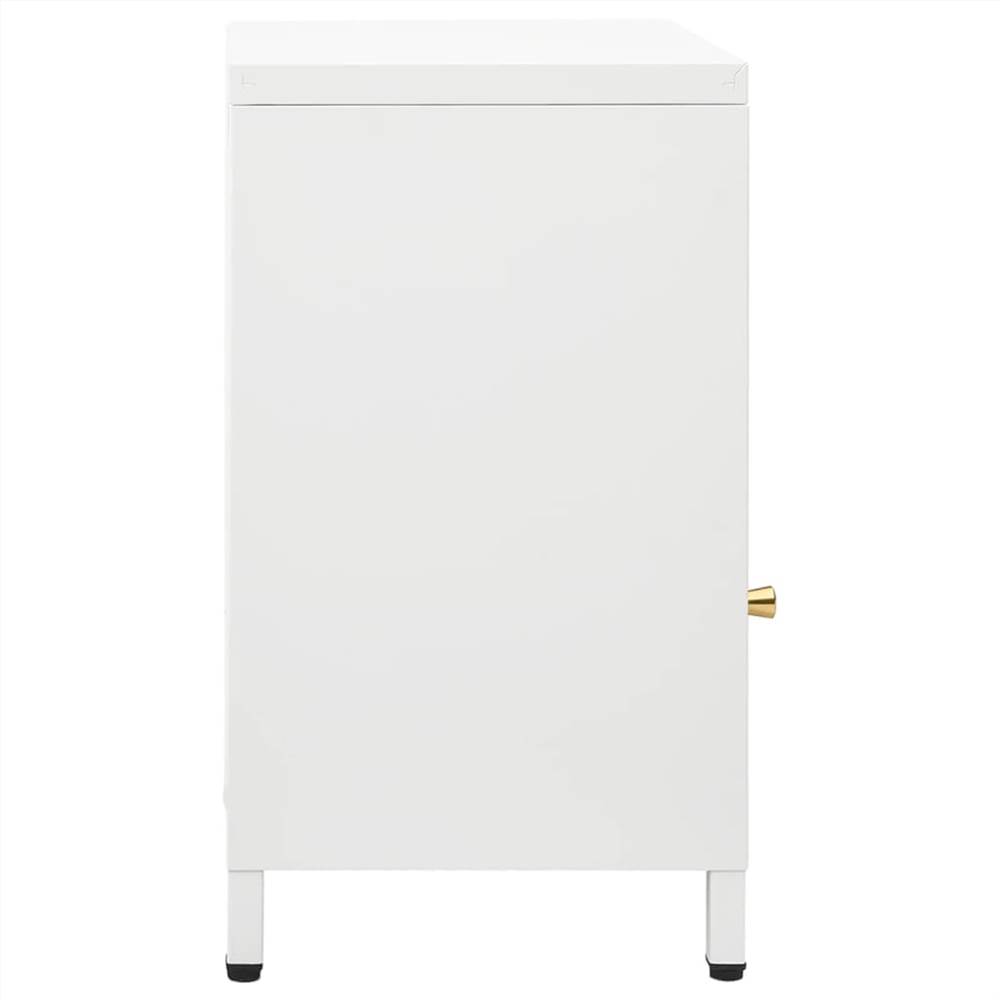 Nightstands 2 pcs White 40x30x54.5 cm Steel and Glass