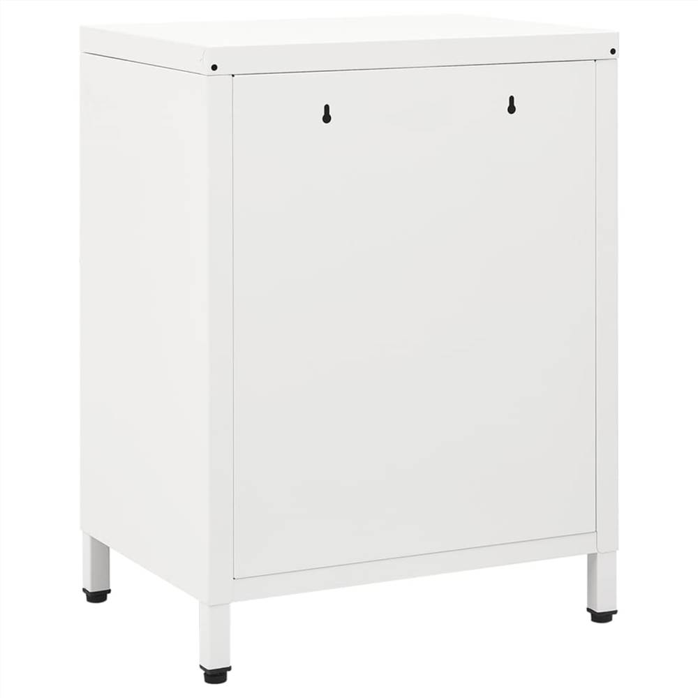 Nightstands 2 pcs White 40x30x54.5 cm Steel and Glass