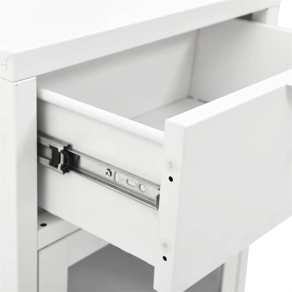 Nightstands 2 pcs White 40x30x54.5 cm Steel and Glass