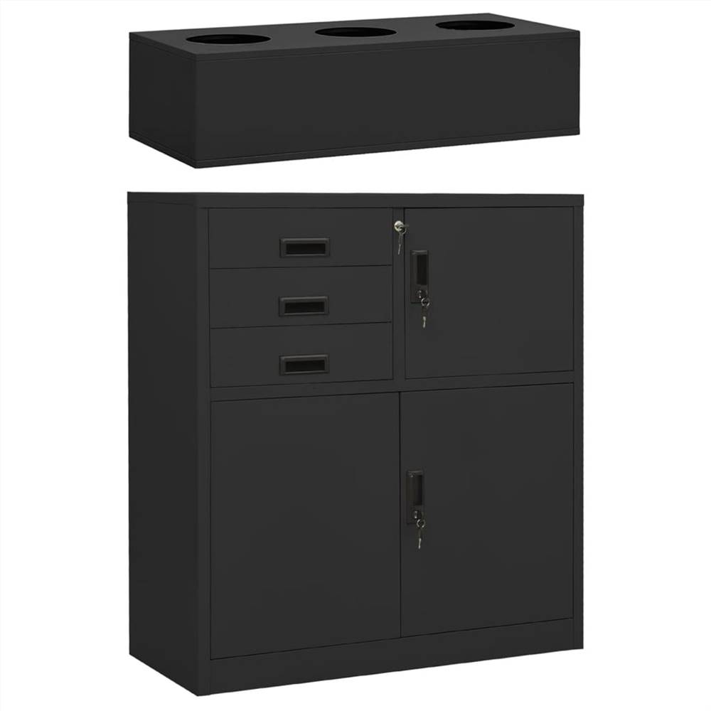 

Office Cabinet with Planter Box Anthracite 90x40x125 cm Steel