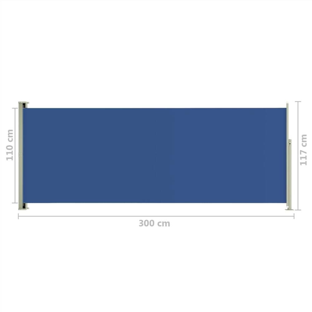 Patio Retractable Side Awning 117x300 cm Blue