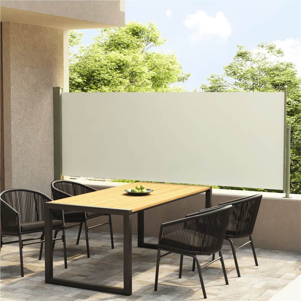 Patio Retractable Side Awning 117x300 cm Cream