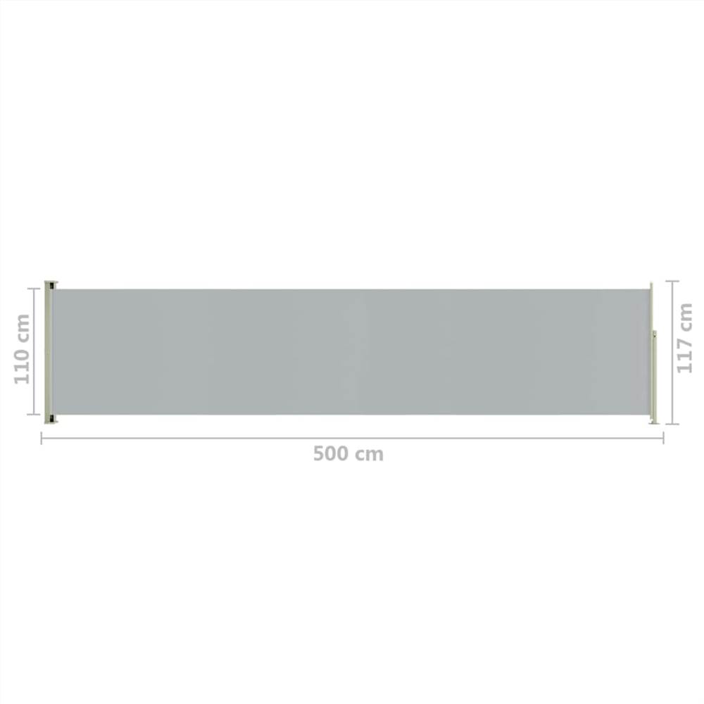 Patio Retractable Side Awning 117x500 cm Grey