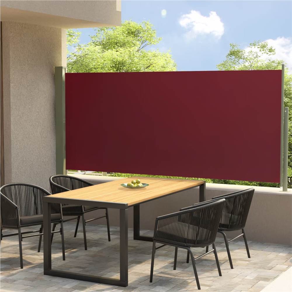 Patio Retractable Side Awning 140x300 cm Red