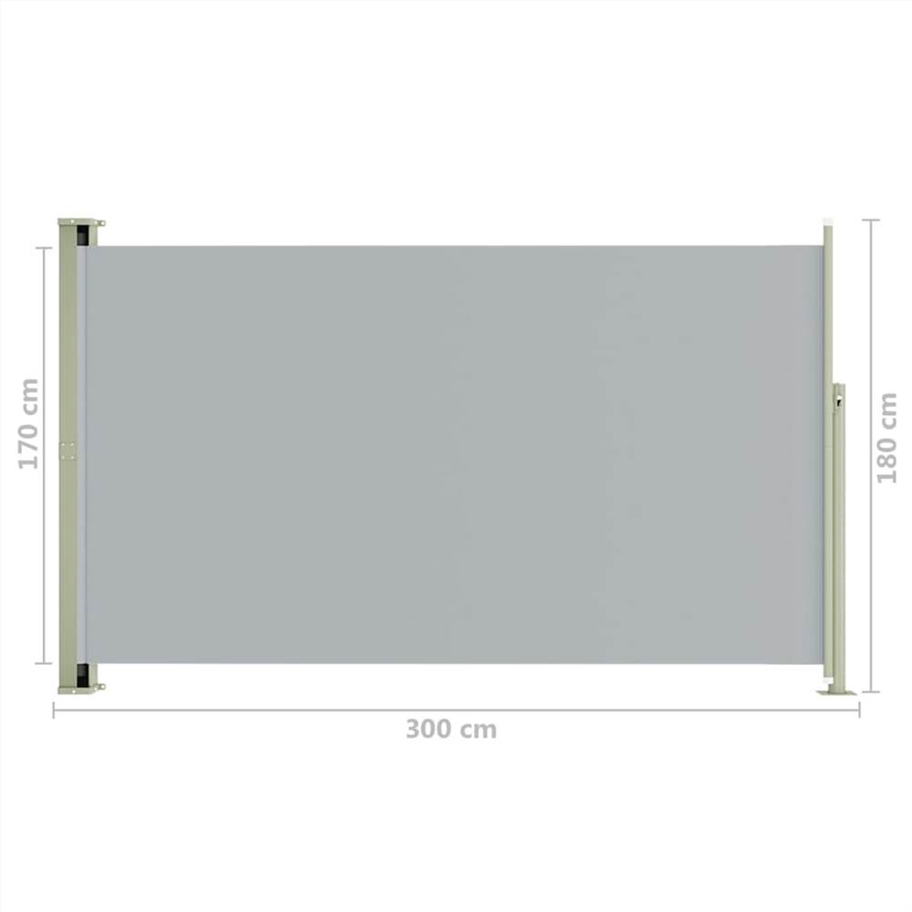 Patio Retractable Side Awning 180x300 cm Grey