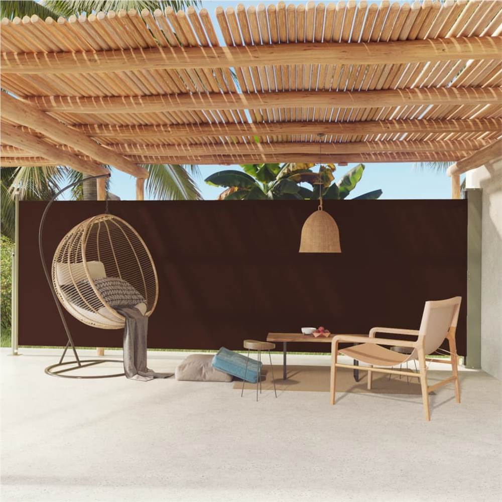 Patio Retractable Side Awning 180x600 cm Brown