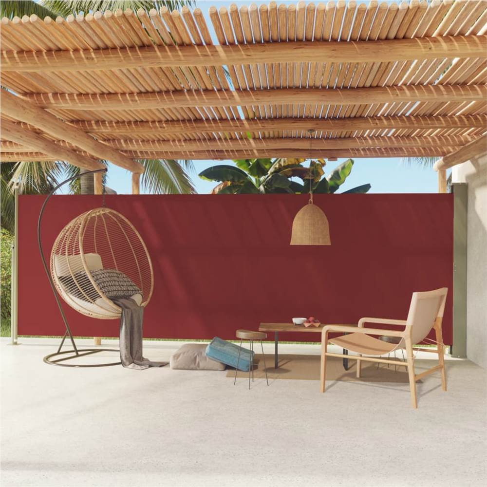Patio Retractable Side Awning 180x600 cm Red