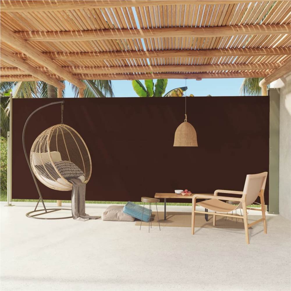 Patio Retractable Side Awning 220x600 cm Brown