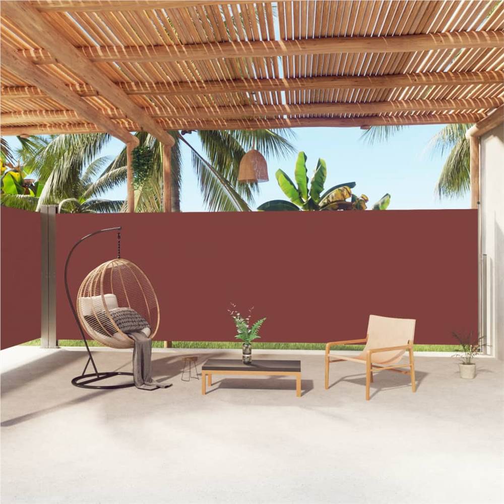 Retractable Side Awning Brown 200x1000 cm
