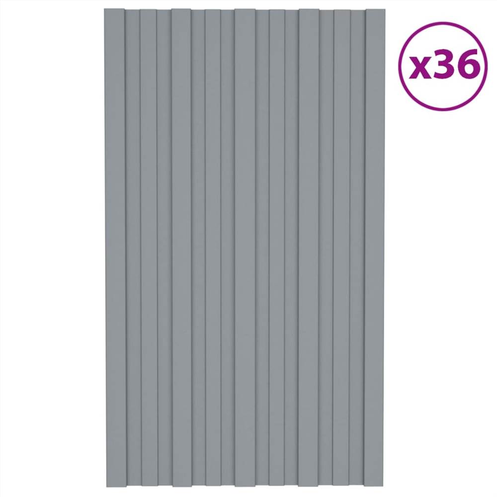 

Roof Panels 36 pcs Galvanised Steel Silver 80x45 cm