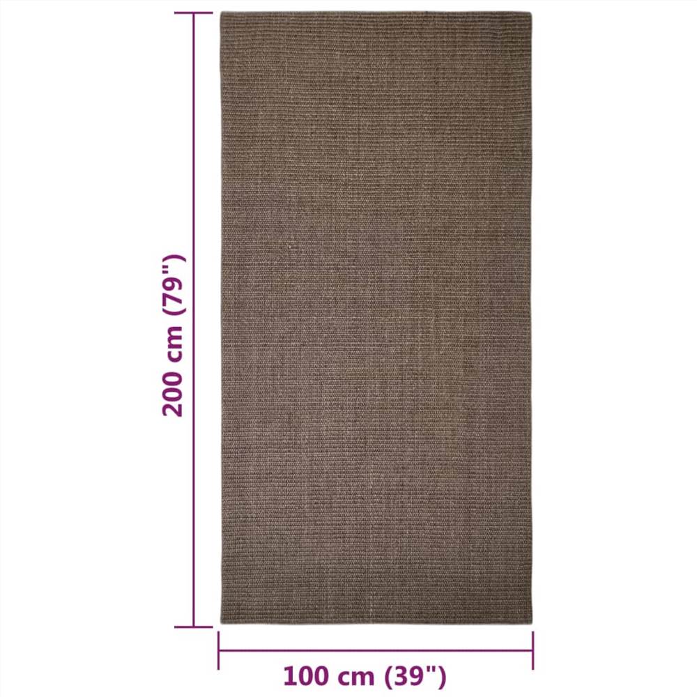 Rug Natural Sisal 100x200 cm Brown
