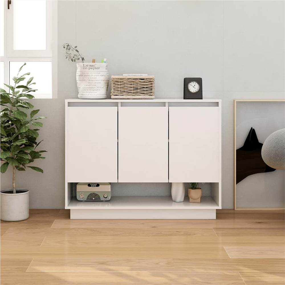 

Sideboard High Gloss White 97x31x75 cm Chipboard