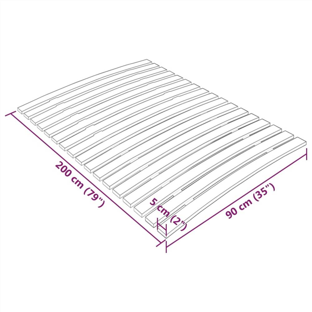 Slatted Bed Base with 17 Slats 90x200 cm