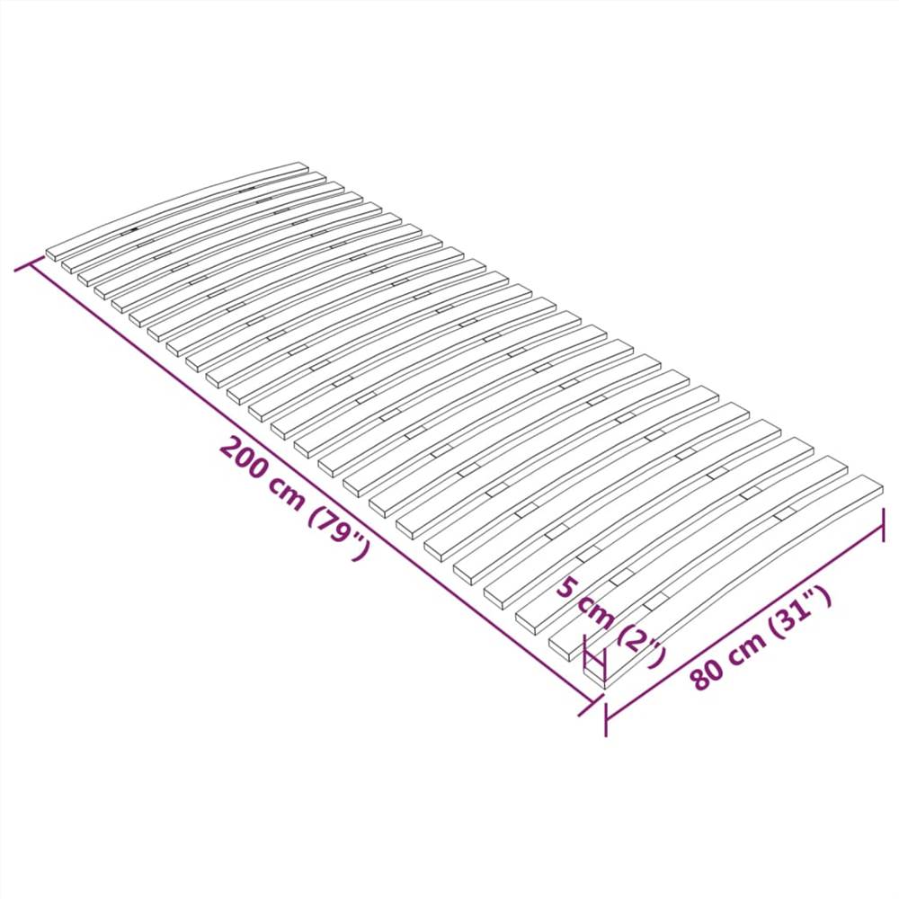 Slatted Bed Base with 24 Slats 80x200 cm
