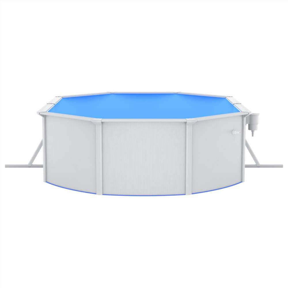Swimming Pool with Steel Wall Oval 490x360x120 cm White