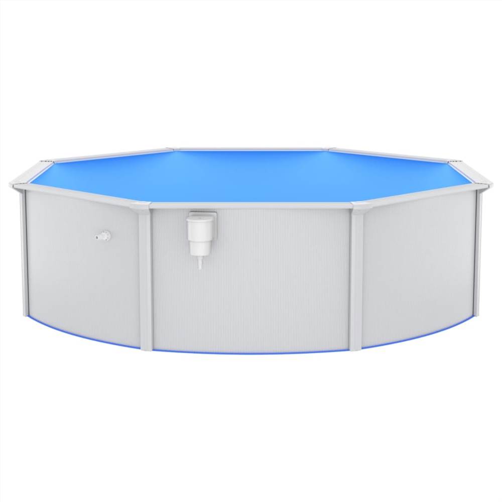 Swimming Pool with Steel Wall Round 460x120 cm White
