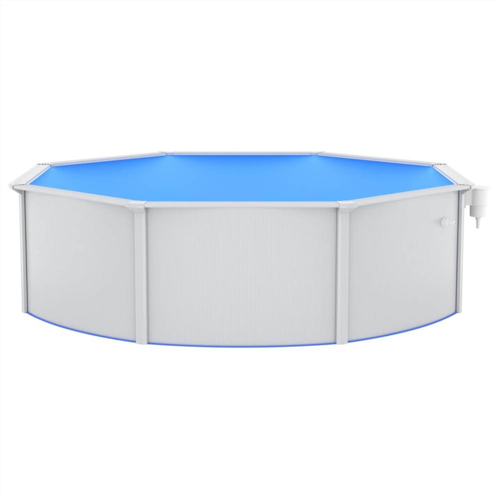 Swimming Pool with Steel Wall Round 460x120 cm White