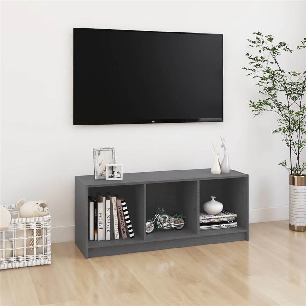 

TV Cabinet Grey 104x33x41 cm Solid Pinewood