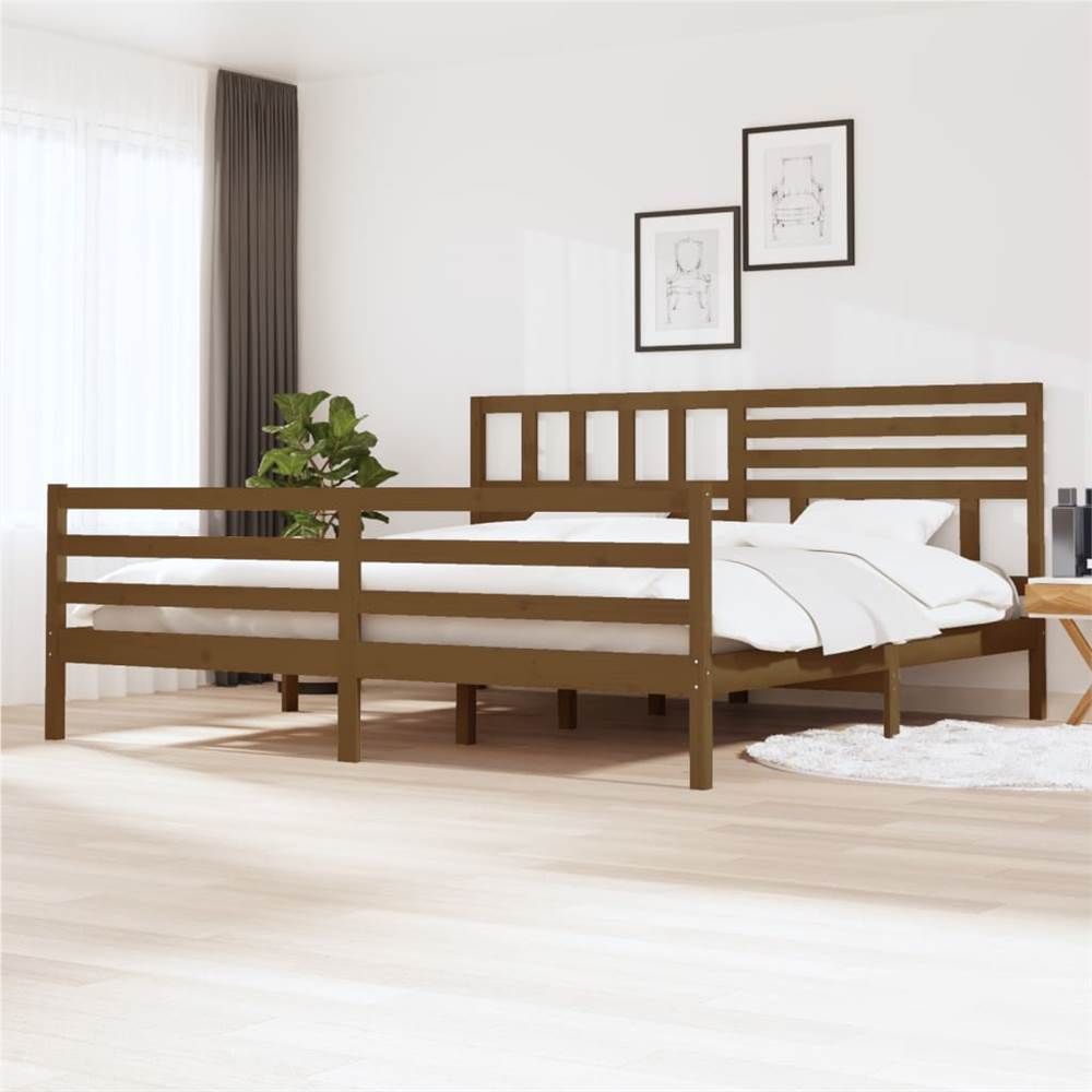 

Bed Frame Honey Brown Solid Wood 200x200 cm Super King