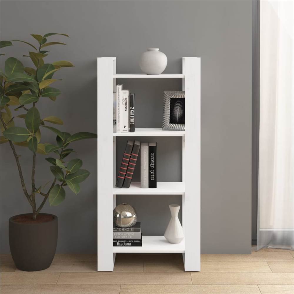 

Book Cabinet/Room Divider White 60x35x125 cm Solid Wood