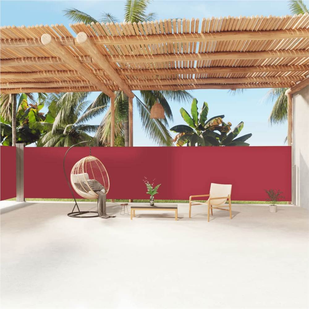 Retractable Side Awning Red 160x1200 cm