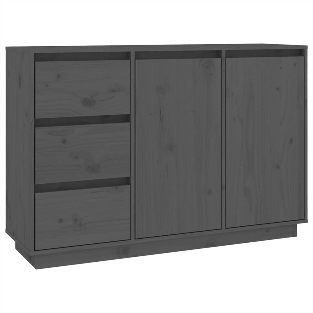 Sideboard Grey 111x34x75 cm Solid Wood Pine