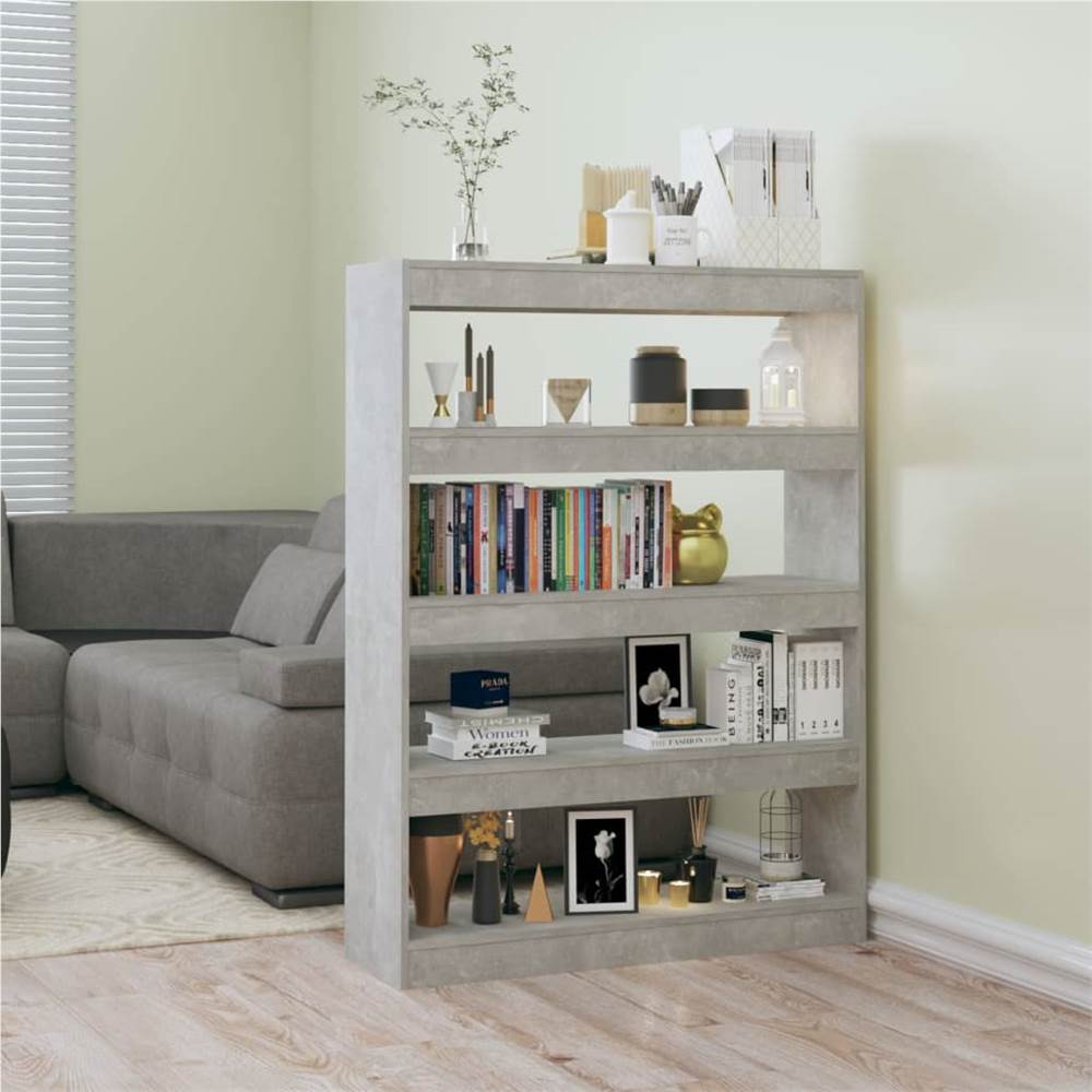 

Book Cabinet/Room Divider Concrete Grey 100x30x135 cm