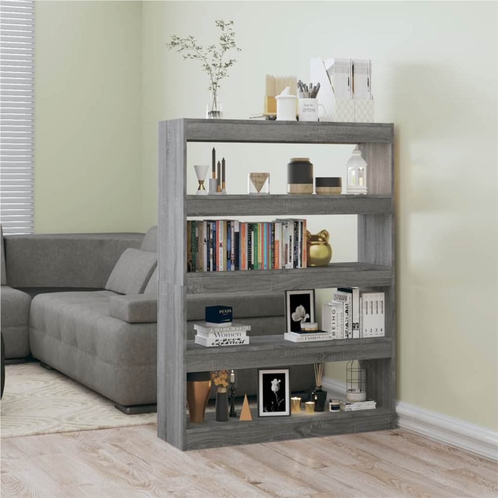 

Book Cabinet/Room Divider Grey Sonoma 100x30x135 cm