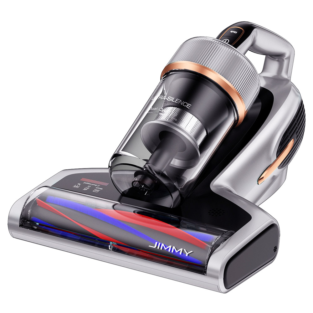 JIMMY BX7 Pro Anti-Mite Vacuum Cleaner 700W Powerful Motor UV-C Sterilization Killing 99.99% Bacteria 60 Celsius Constant High-Temperature Intelligent Dust Recognition 3 Modes LED Display for Bed, Pet Hair, Sofa, Clothing - Gray