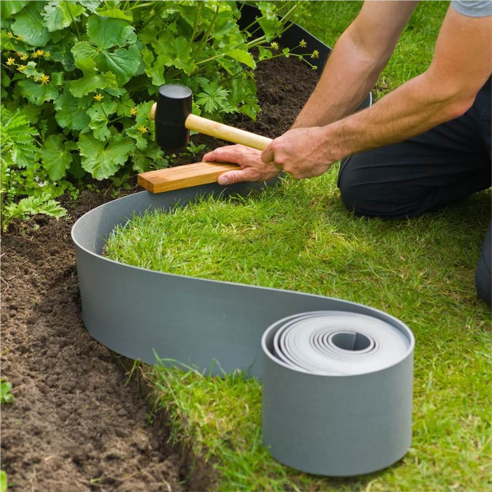 Nature Garden Border Edging 15cmx40m 3mm Grey