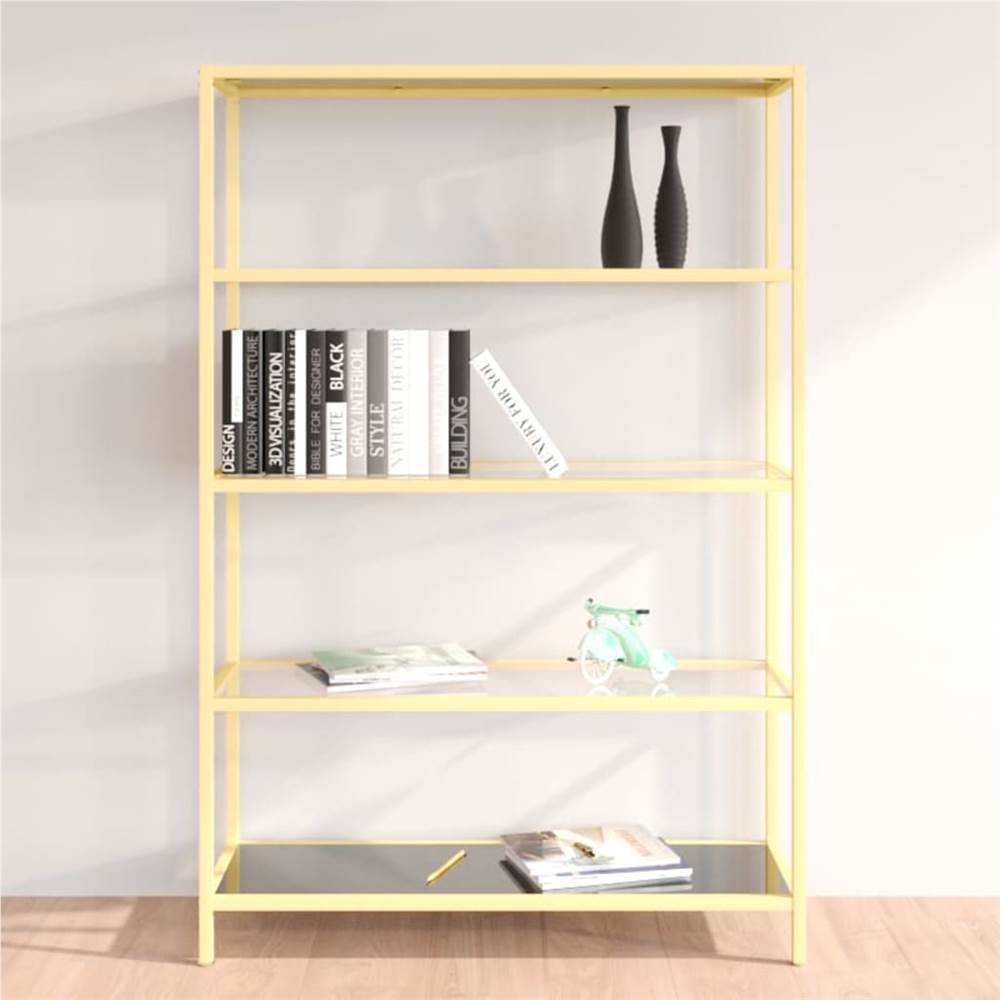 

Console Table Gold and Black Tempered Glass