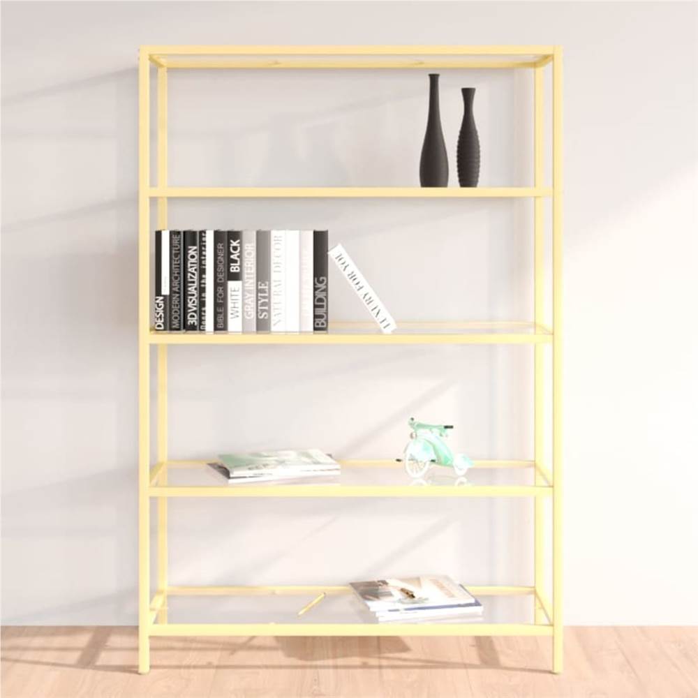 

Console Table Gold and Transparent Tempered Glass