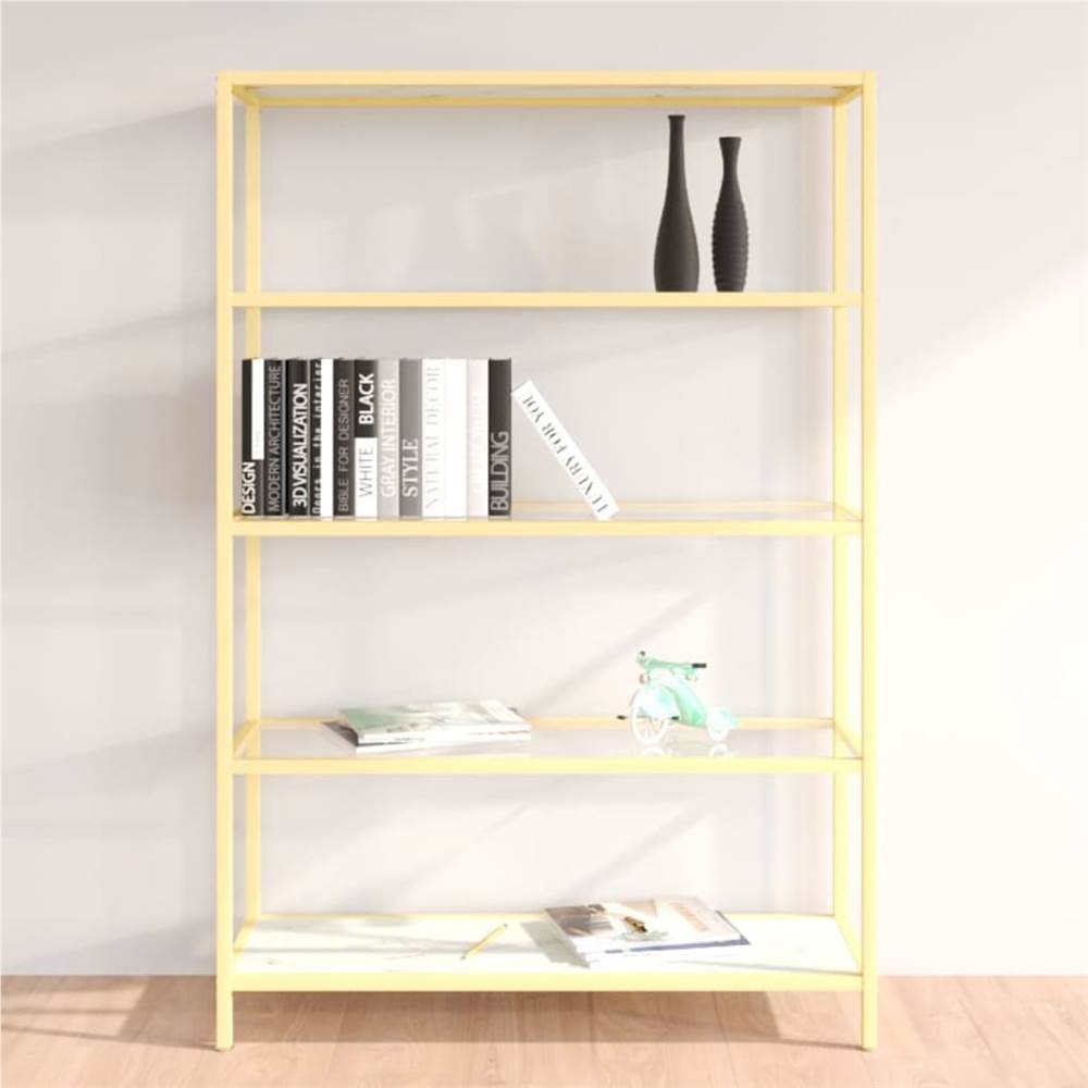 

Console Table Gold and White Marble Tempered Glass