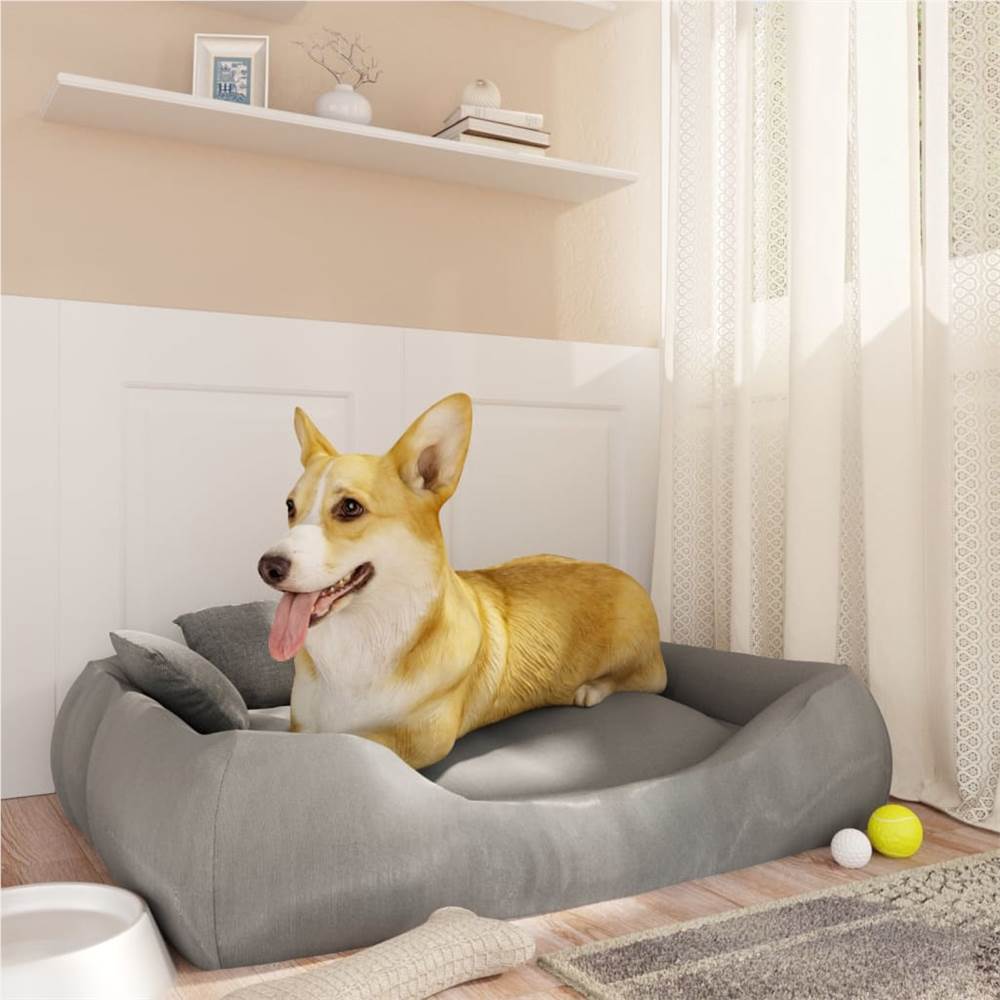 

Dog Cushion with Pillows Grey 75x58x18 cm Oxford Fabric