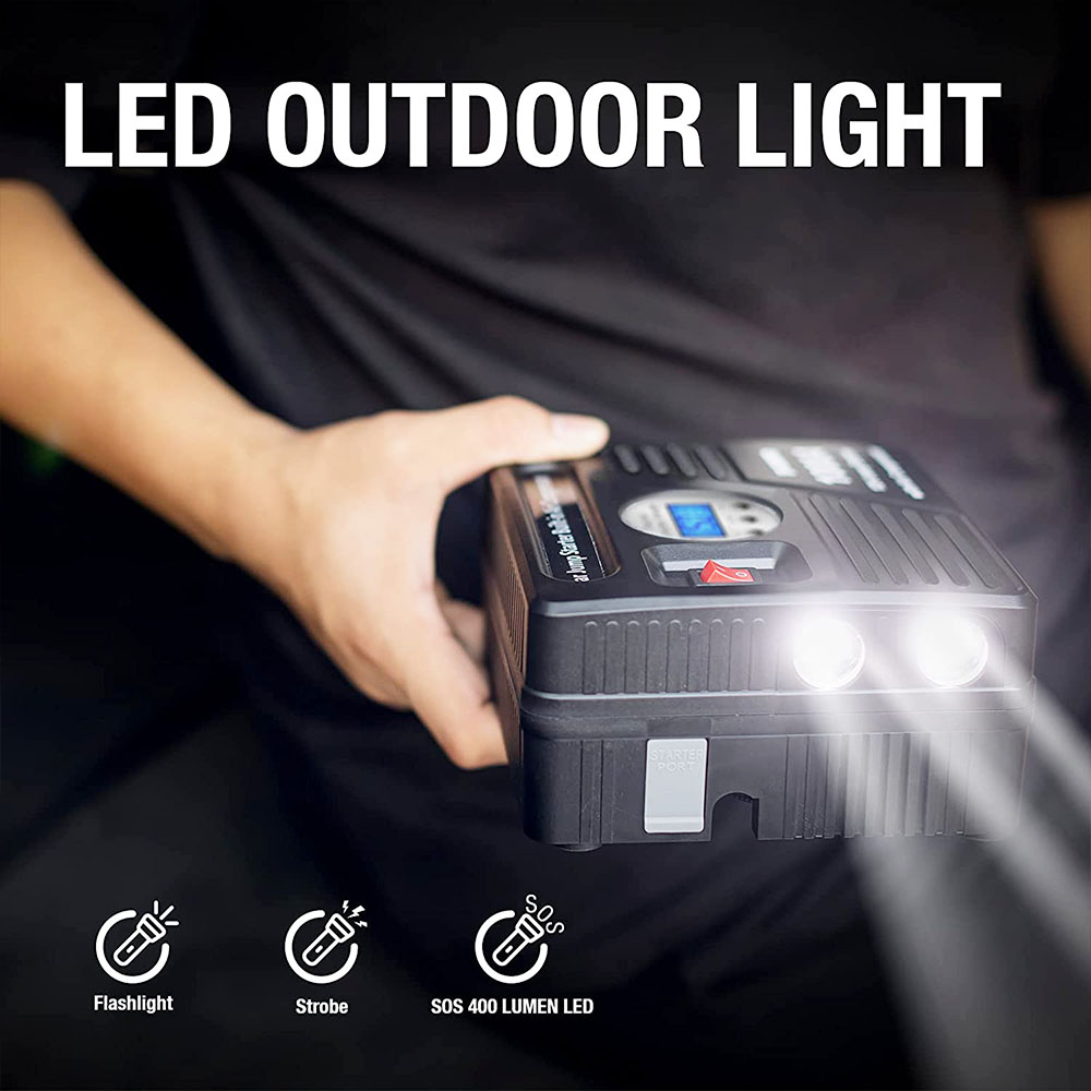 JF.EGWO 3000Amp Car Jump Starter with Air Compressor EU Plug