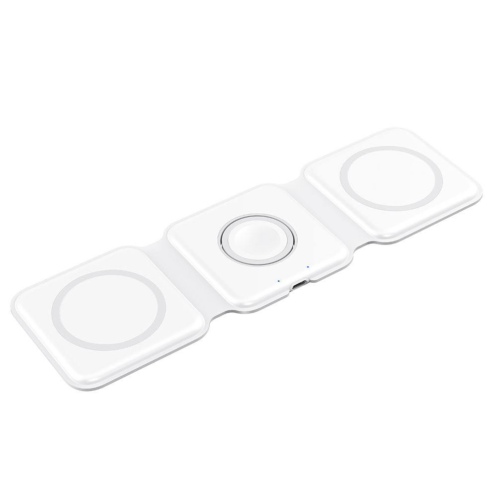15W Portable 3in1 Wireless Charger White
