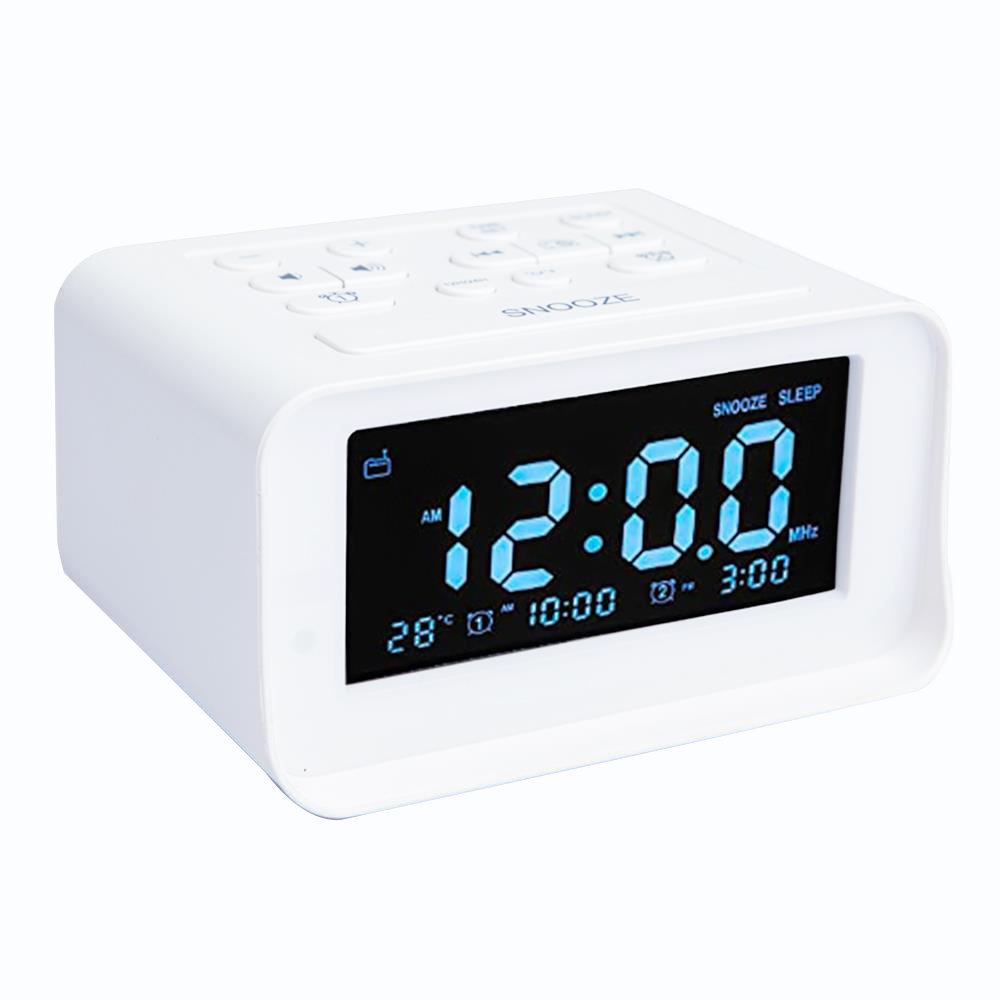 GREEN TIME K1 Pro Alarm Clock Radio White