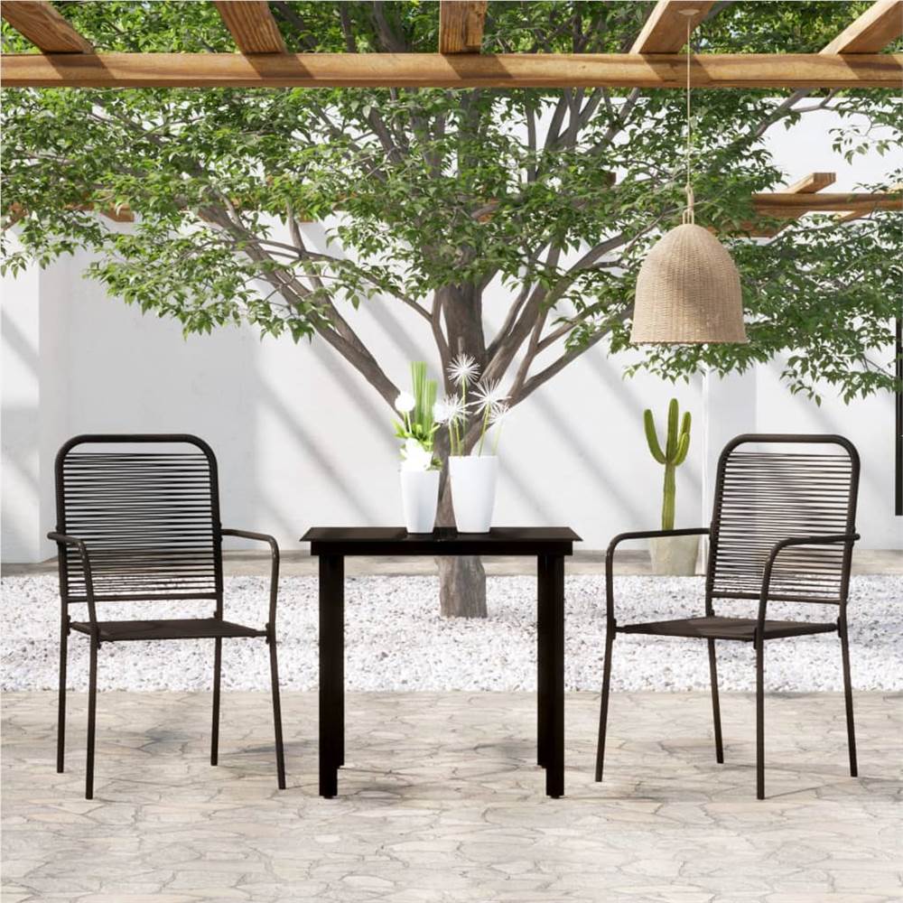 

3 Piece Garden Dining Set Black