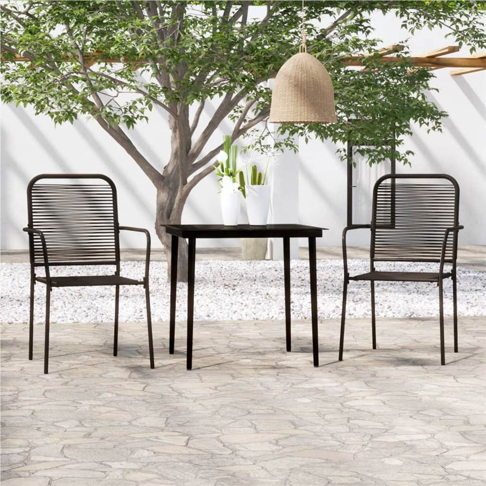 

3 Piece Garden Dining Set Black