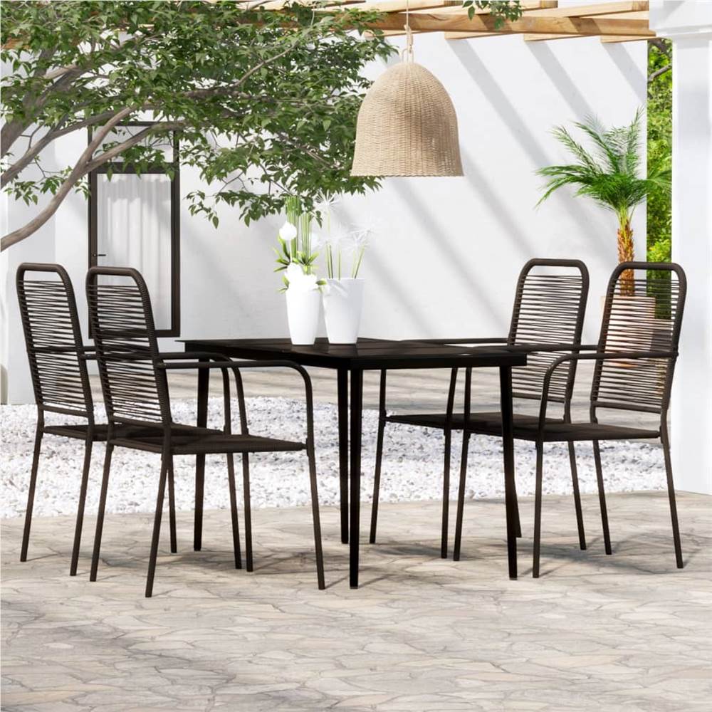 

5 Piece Garden Dining Set Black