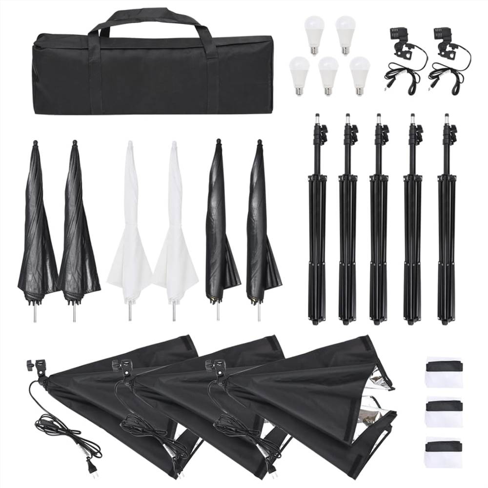 6 Piece Photo Studio Kit with Lighting Set and Softboxes