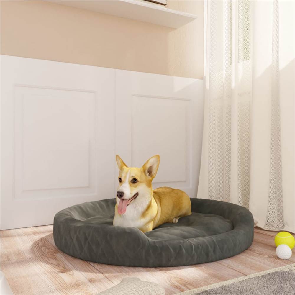 

Dog Bed Dark Grey 90x70x23 cm Plush