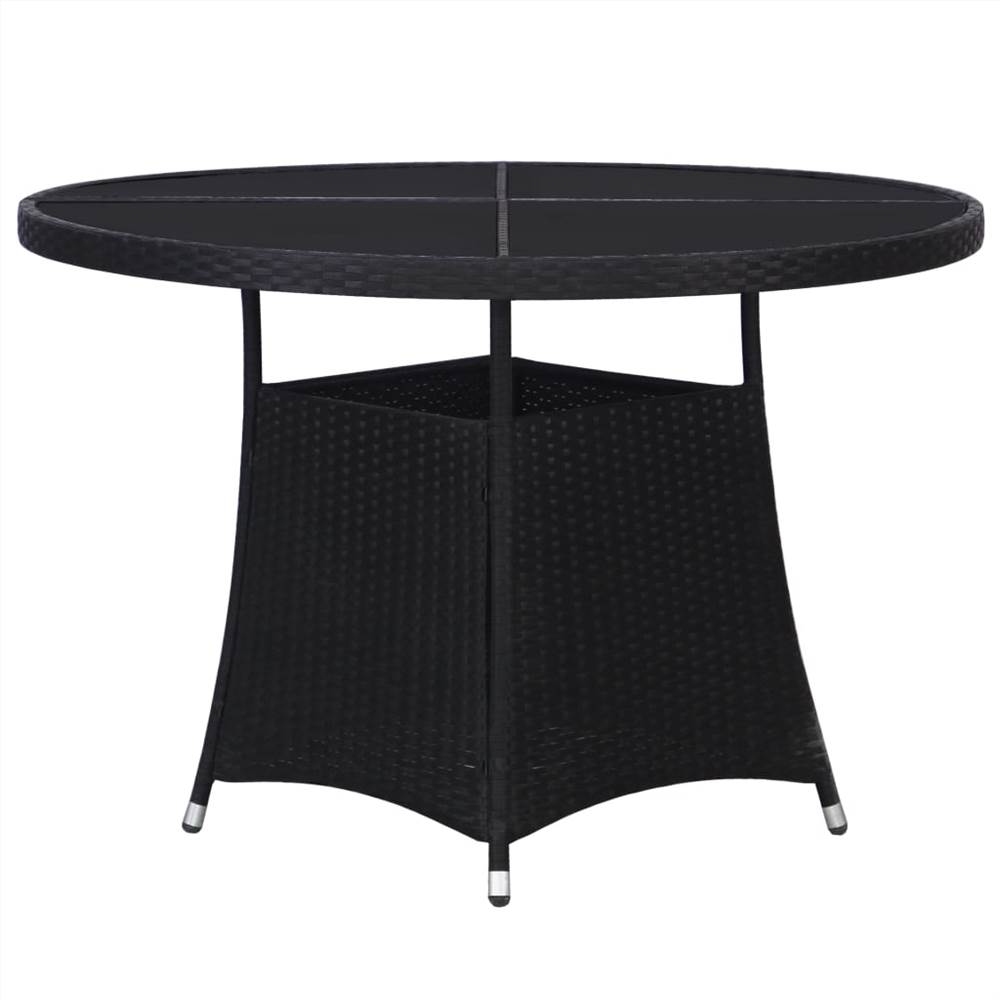 

Garden Table Black 110x74 cm Poly Rattan