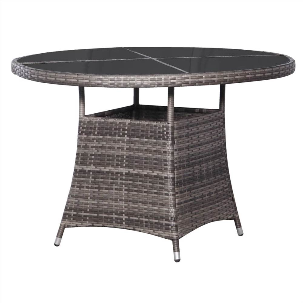 

Garden Table Grey 110x74 cm Poly Rattan