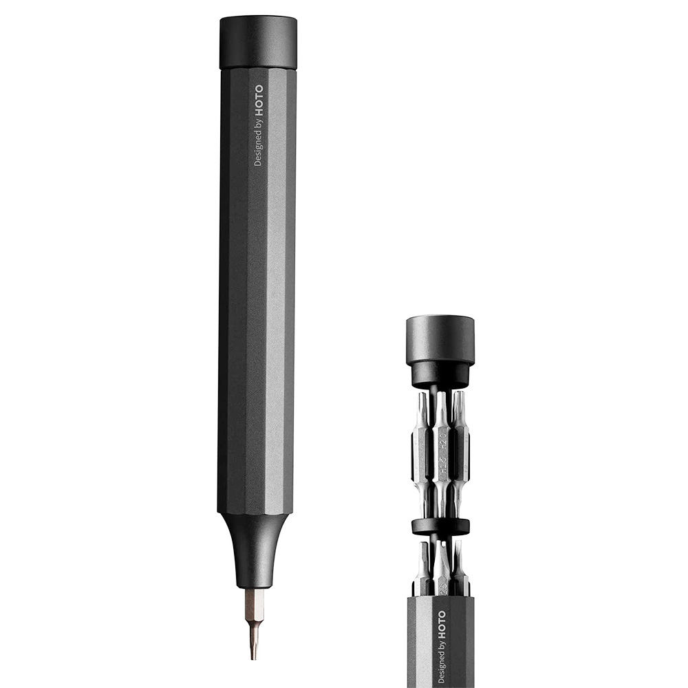 

HOTO P1 24 in 1 Pen Shape Screwdriver Sets, 24 Sizes Tough S2 Alloy Steel Bits, Magnetic Slot, Grey